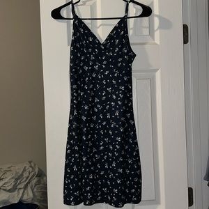 Navy Blue Romwe Dress with White flowers